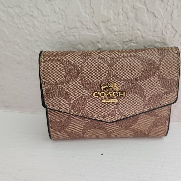 Coach Handbags - New Coach Signature Khaki Wallet